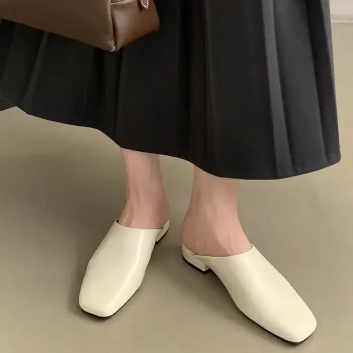 Bailamos nouvelle marque femmes pantoufle mode bout rond sans lacet Mules chaussures doux talon plat en plein air