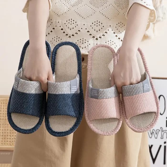GUQIWT Pantoufles en lin pour le printemps et l'été