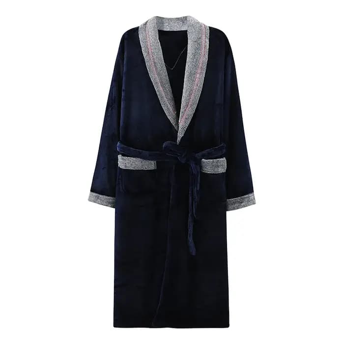 Haute qualité hommes Robe de bain chaud flanelle corail polaire peignoir mâle
