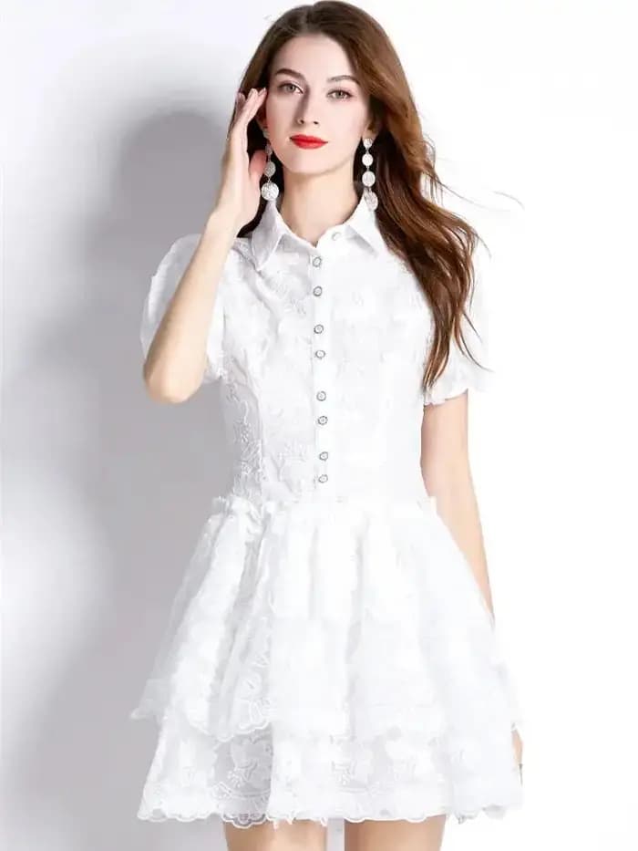 Mini robe à volants en cascade pour femmes