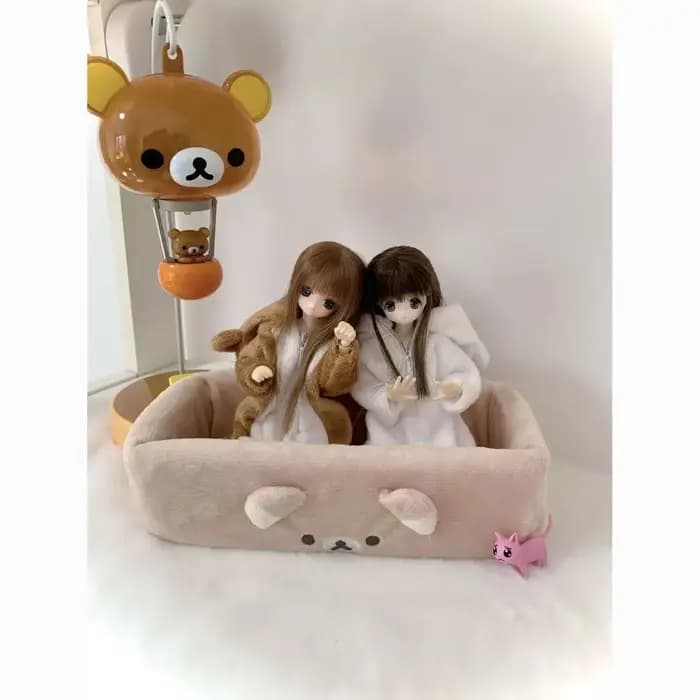 Pyjama en peluche en forme d'ours, combinaison mignonne à fermeture éclair, vêtements d'animaux à capuche, adaptés aux poupées BJD Ob24 1/6, accessoires de déguisement pour filles