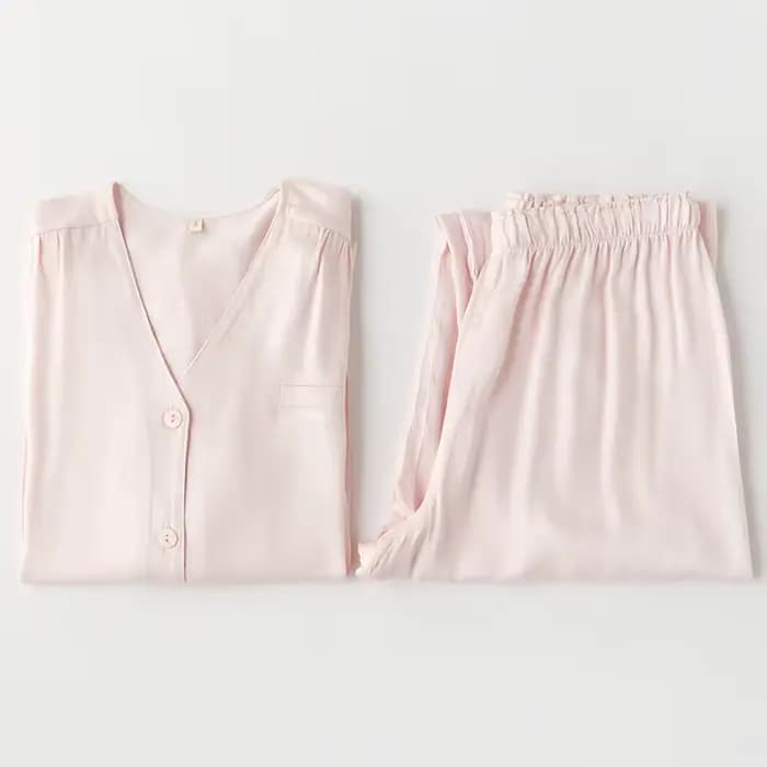 Ensemble pyjama élégant en Satin soyeux pour femmes, vêtements de nuit à manches longues, col en v,