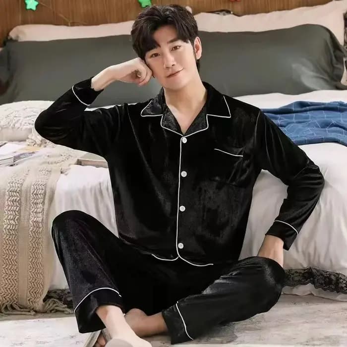 Nouvel ensemble pyjama homme 2026 à manches longues et pantalon