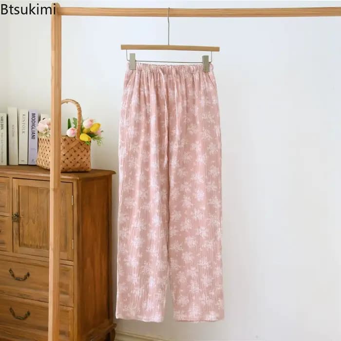 Pantalon de pyjama décontracté ample pour femme 2026 – Motif imprimé