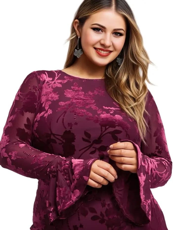 Robe longue en velours pour femmes