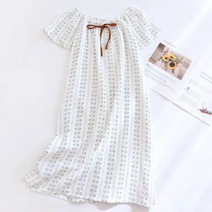 Chemise de nuit en crêpe de coton pur pour femmes