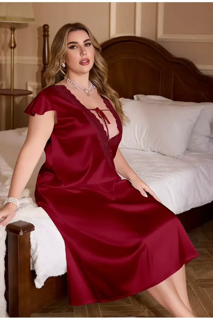 Grande taille 3XL 4XL 5XL chemise de nuit longue femme vêtements