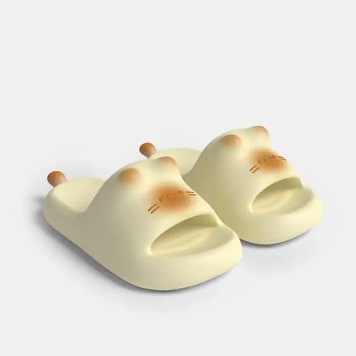Nouvelles pantoufles mignonnes à motif de patte de chat, pantoufles d'été imperméables pour filles,