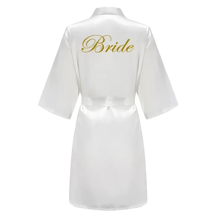 Peignoir Kimono en Satin Rose et Or pour Femme, Robes de Demoiselle d'Honneur Ajustables pour Mariag