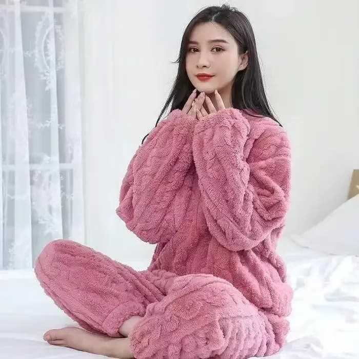 Pyjama chaud Jacquard en velours corail, polaire épaisse d'automne et d'hiver, ensemble de pyjama ch