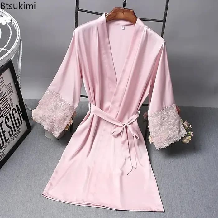 Ensemble de peignoirs et robes de chambre en satin pour femme