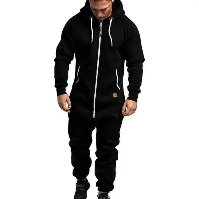 Combinaison polaire pour hommes, pyjama à manches longues, pantalon de survêtement chaud, couleur Pu