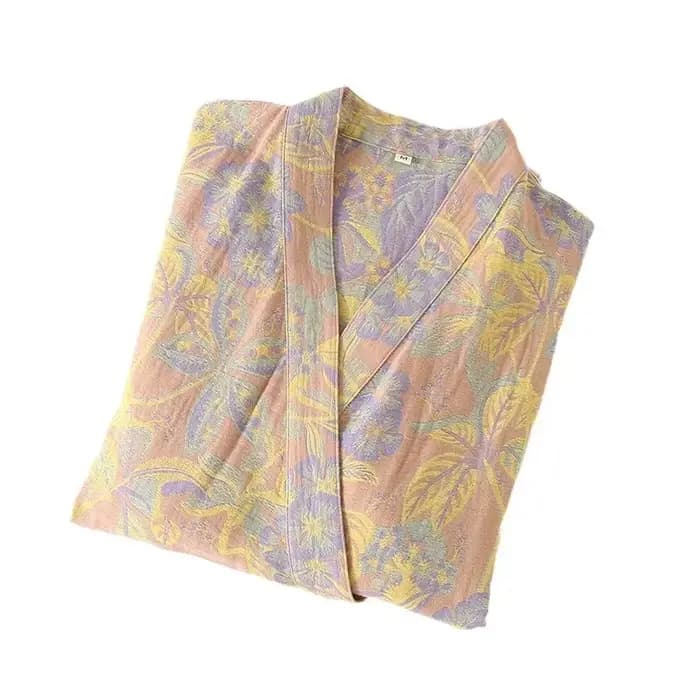 Peignoir en coton de style national jacquard pour femmes