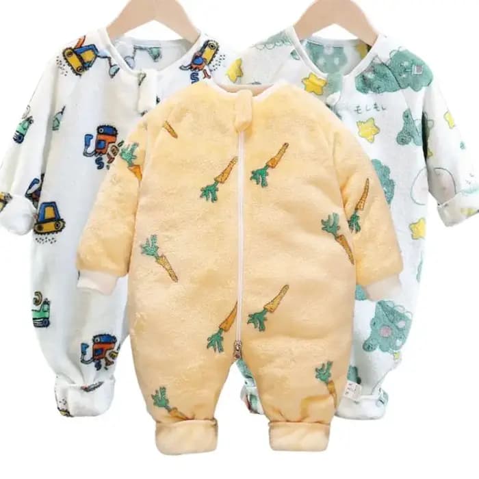 Pyjama en velours corail pour garçons et filles, combinaison en flanelle épaisse, combinaisons chaudes pour enfants, couverture de dessin animé, vêtements de nuit d'automne et d'hiver