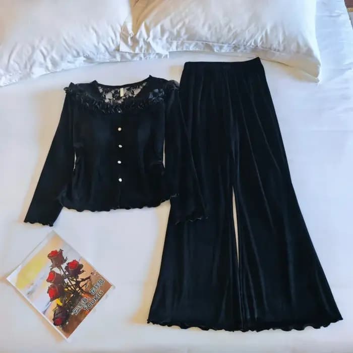 Pijama Mujer nouvelle île velours chaud hiver vêtements de nuit femmes pyjamas coussin de poitrine haut pantalon