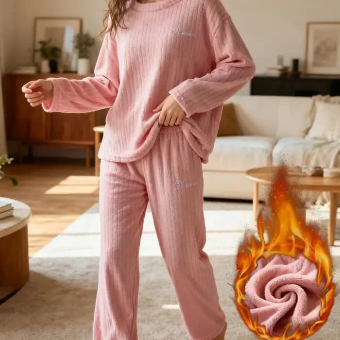 Ensemble de pyjama en polaire pour femmes, vêtements de détente à manches longues avec haut et pantalon, vêtements de nuit doux et moelleux, confortables et chauds pour l'hiver, pour la maison et les