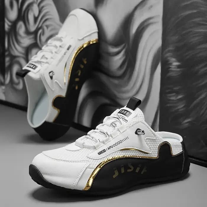 Grands chaussons pour hommes été respirant maille pantoufles mode chaussures décontractées à semelles souples