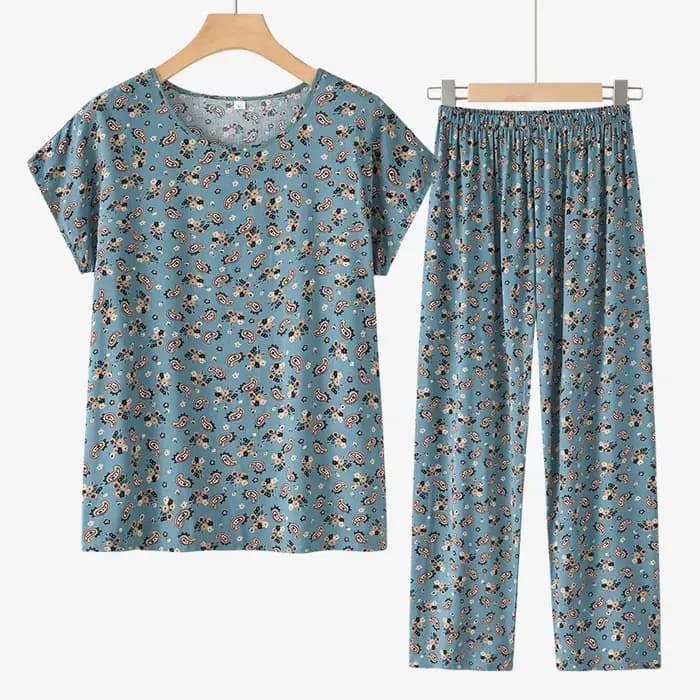 5XL grande taille femmes pyjamas imbibés nouveau coton rayonne vêtements de nuit à manches courtes pantalon capri