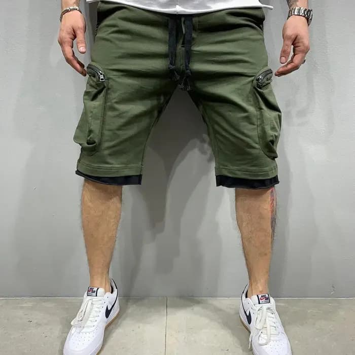 Short Cargo d'été en coton pour hommes, short de Fitness, respirant, pour jogging, entraînement, gym