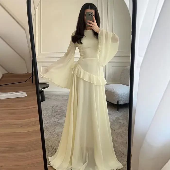 Robe longue à volants pour femmes