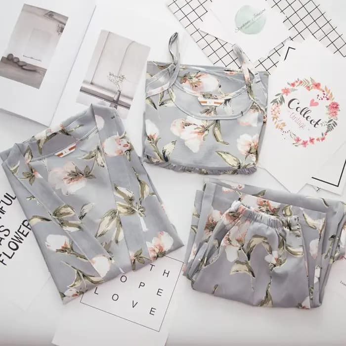 3 pièces femmes japon Kimono Pyjamas coton vêtements de nuit Pijama doux maison
