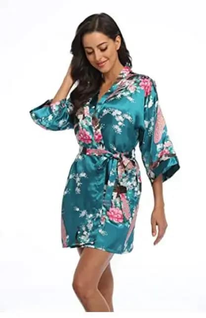 Peignoir en Satin Sexy pour Femme, Vêtement de Nuit à la Mode, InjKimono