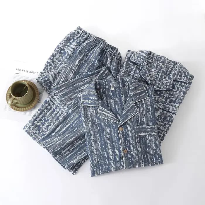 Ensembles deux pièces pyjamas pour hommes été à manches courtes vêtements de nuit en coton pyjama ensemble homme