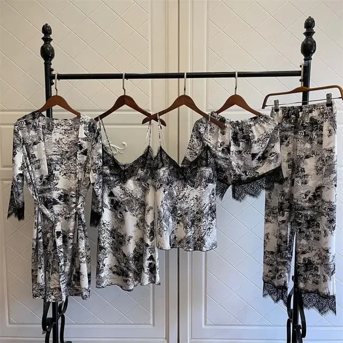Pyjama en Satin Imprimé pour Femme
