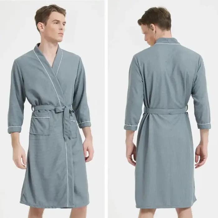 Hommes chemise de nuit peignoir printemps automne couleur unie