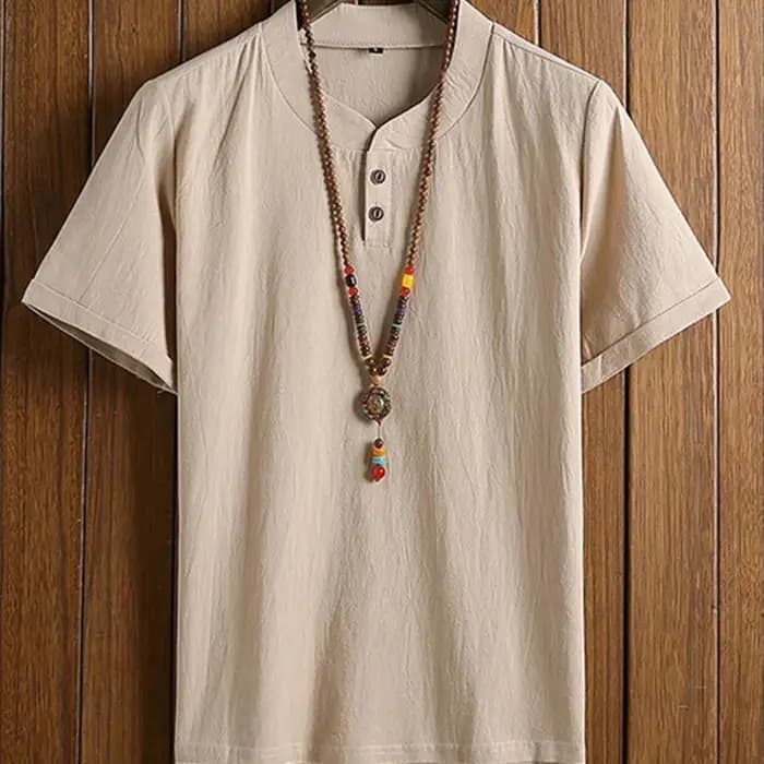 Pyjama en lin de coton pour hommes Pyjamas à manches longues printemps et automne Vêtements de nuit minces Grande