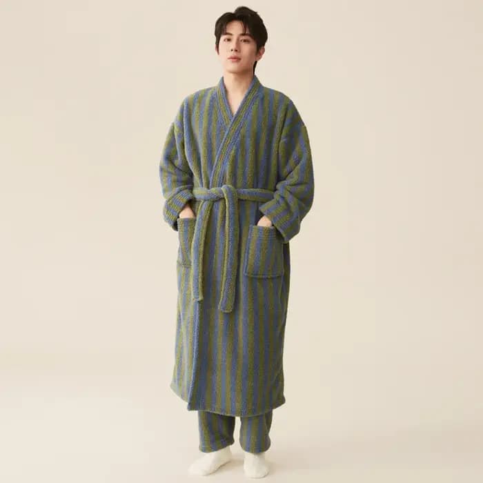Ensemble de pyjama pantalon et robe de glouton épaissi pour femmes et hommes