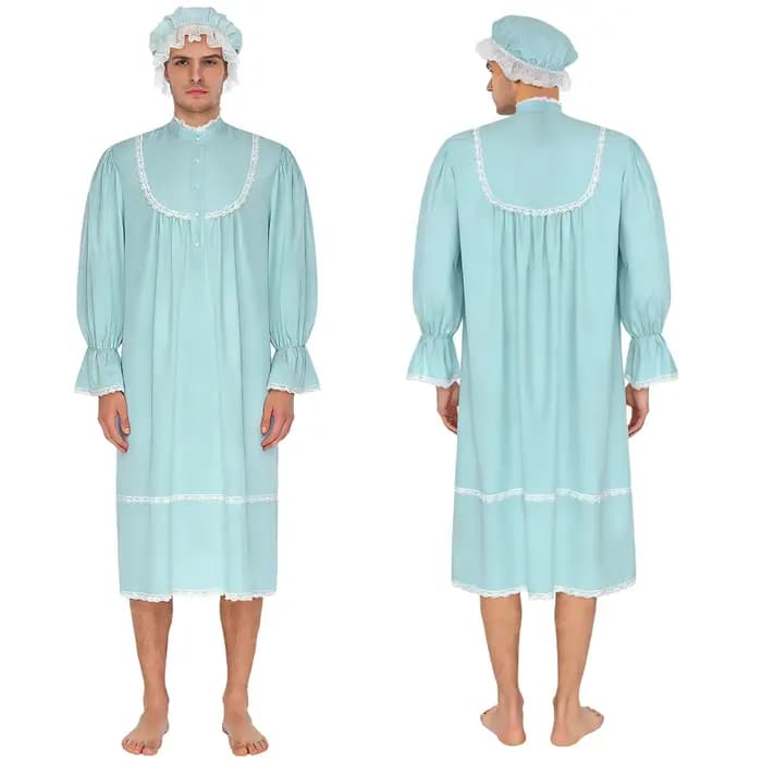 Robe de nuit pour homme, pyjama, costume de fête, vintage, victorien, chemise de nuit sissy avec cha