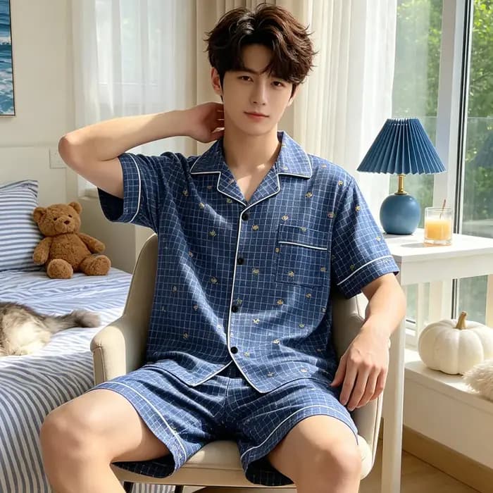 Pyjama pour homme à manches courtes et short