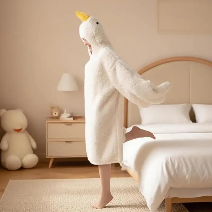Peignoir à capuche en forme de grande oie