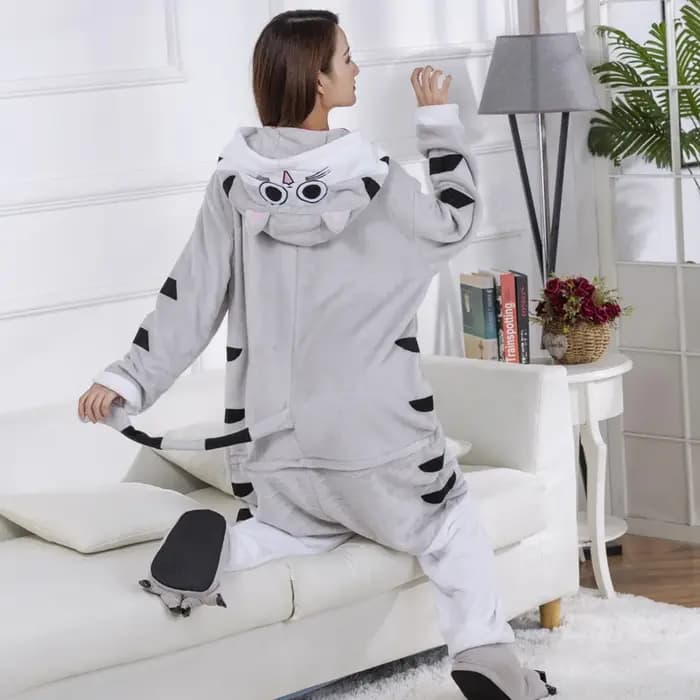 Chi chat pyjamas Onesies pour adultes femmes Kitty Pijamas flanelle Anime Kigurumi hommes une pièce vêtements de nuit corps complet Cosplay Costume