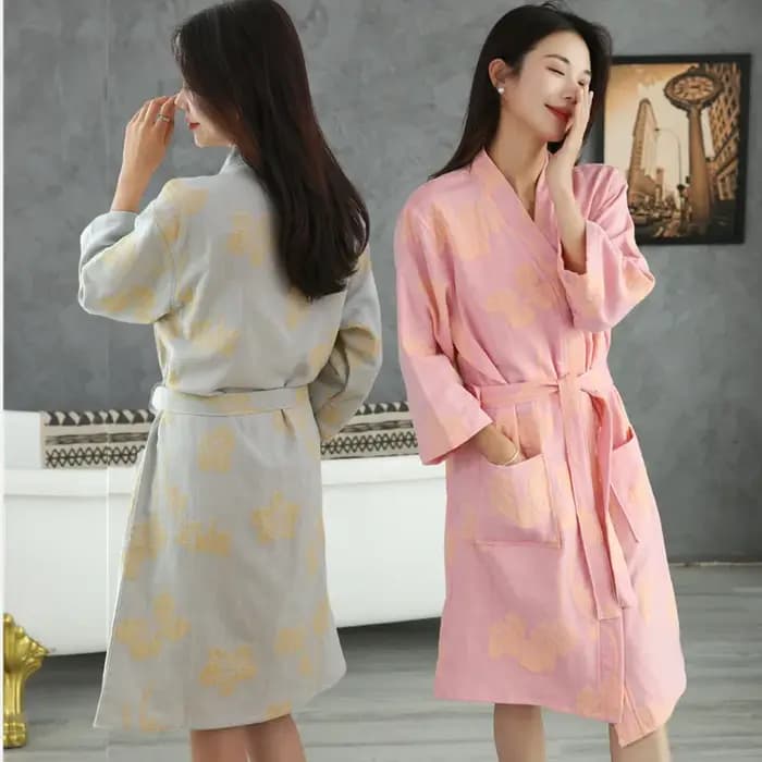 Peignoir en Coton Tissé pour Femme