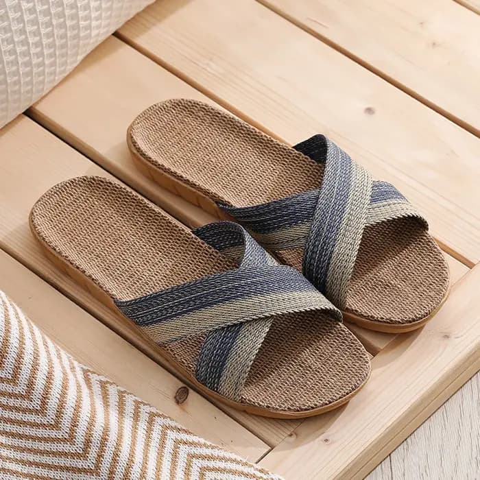 Pantoufles d'Été Décontractées en Lin pour Homme, Tongs Antidérapantes Multi-Styles, Chaussures d'Ni