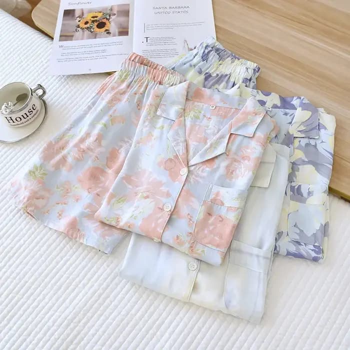 Pyjama à fleurs élégant en Viscose pour femmes