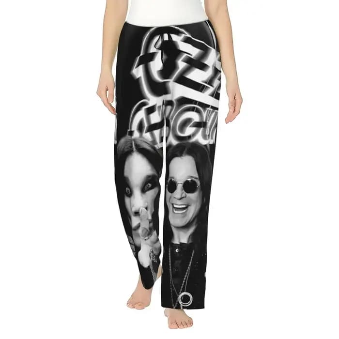 Pantalon de pyjama personnalisé Ozzy Osbourne pour femme, bas de pyjama avec poches