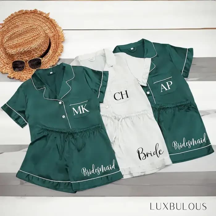 Ensemble de Pyjama en Satin Personnalisé pour Demoiselle d'Honneur, Assressenti, pour Enterrement de Vie de Jeune Fille, Cadeau de Proposition de Mariage