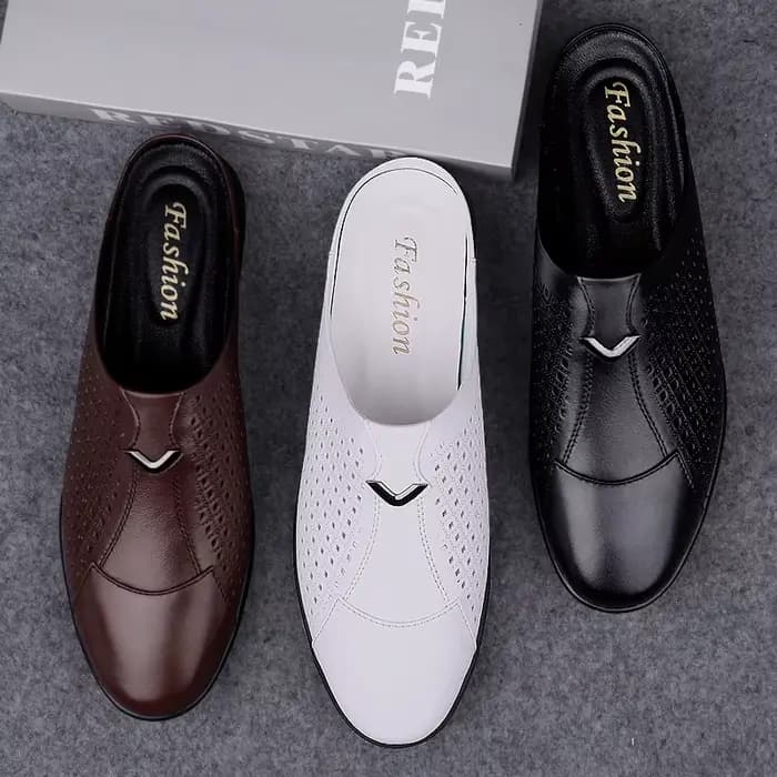 Pantoufles Italiennes en Cuir group pour Homme