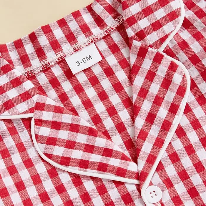 Pyjama à carreaux pour bébés filles et garçons