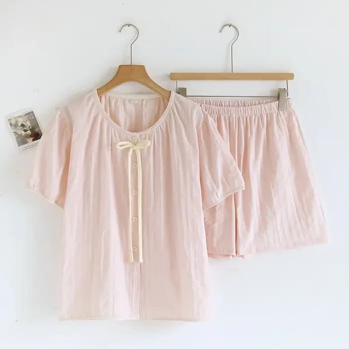 2025 nouveaux pyjamas d'été pour femmes à manches courtes Shorts vêtements de nuit 2 pièces ensemble 100% coton