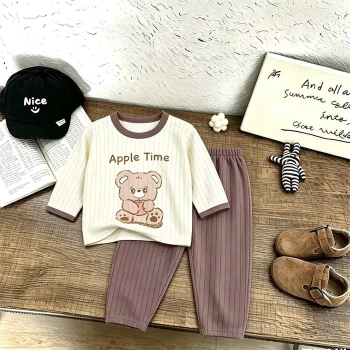Pyjamas de dessin animé 2 pièces entièrement imprimés pour garçons et filles