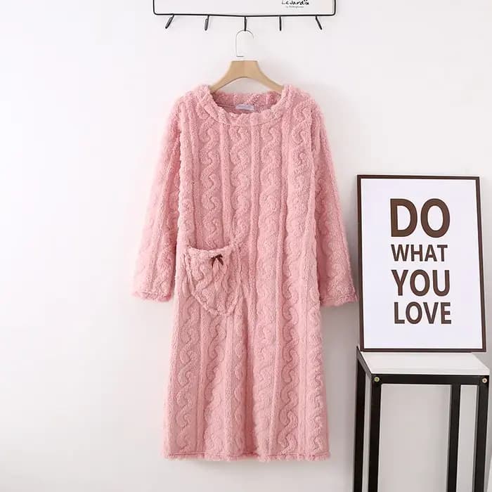 Automne hiver lâche corail polaire chemises de nuit femme robes de chambre épaisse flanelle femmes l