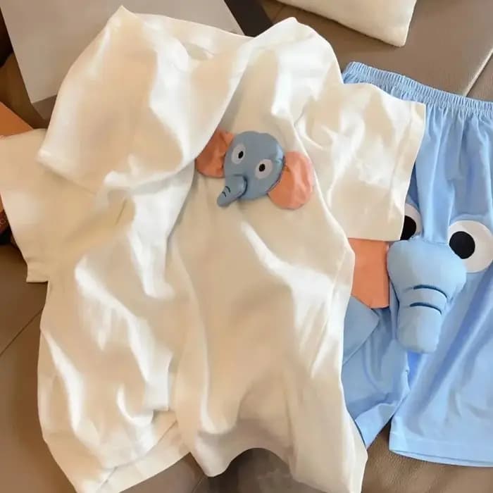 Pyjama fantaisie 3D avec oreilles d'éléphant et trompe