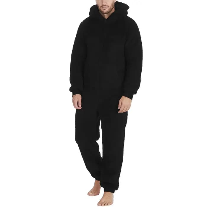 Pyjama à Capuche avec Fermeture Éclair sur le Devant pour Homme