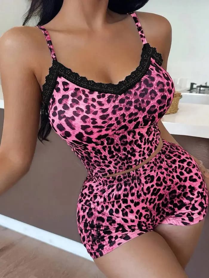 Ensemble de pyjama pour femme avec pantalon, tenue d'intérieur, lingerie sexy, pyjamas pour femme, ensemble de vêtements de nuit pour dormir et faire du shopping