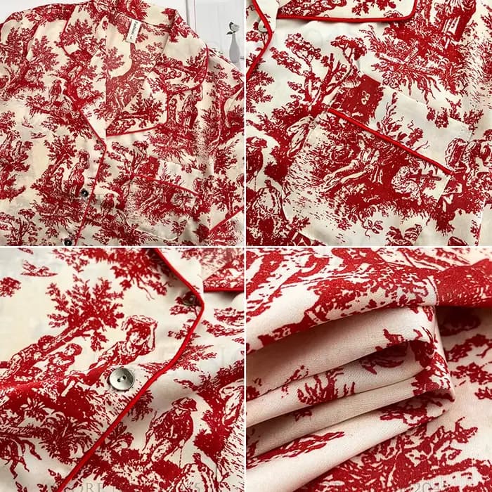 Été femmes à manches courtes Pyjamas ensemble Shorts vêtements de détente Sexy imprimé Satin