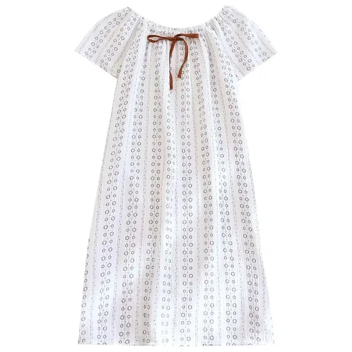 Chemise de nuit en crêpe de coton pur pour femmes
